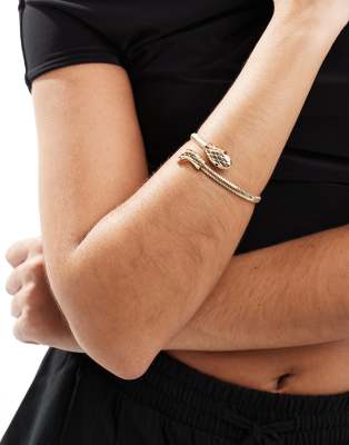 ASOS DESIGN - Goldfarbenes Wickelarmband mit Schlangendetail