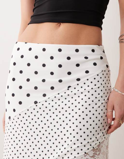 ASOS DESIGN - Gonna a pois con fondo a fazzoletto, 3 di 5
