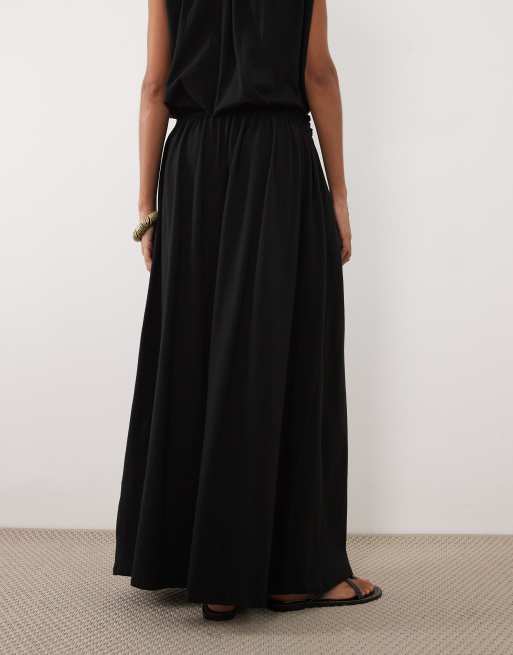 ASOS DESIGN - Gonna a ruota nera in coordinato, 5 di 5