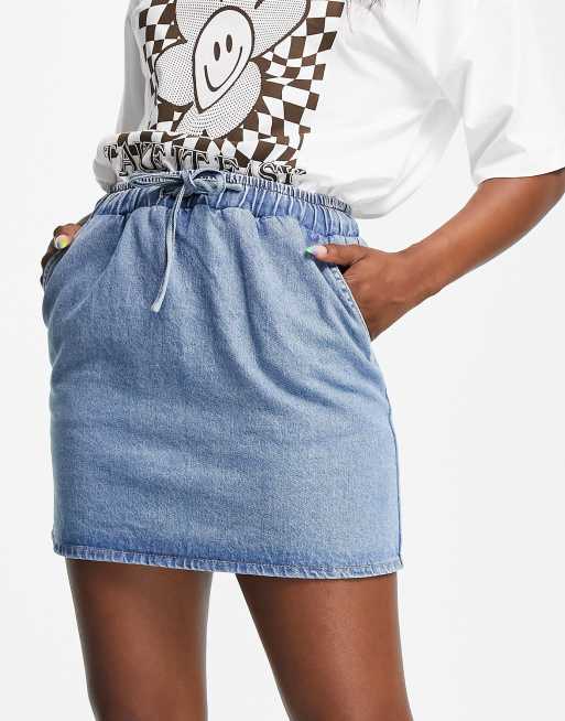 ASOS DESIGN Gonna di jeans lavaggio medio ASOS