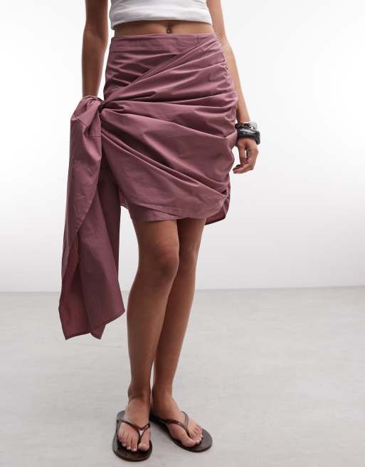 ASOS DESIGN - Gonna drappeggiata con laccetti, 2 di 5