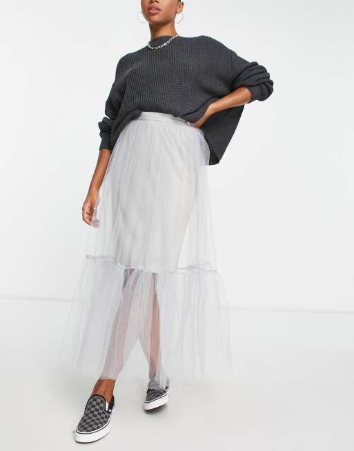 Gonna on sale tulle grigia