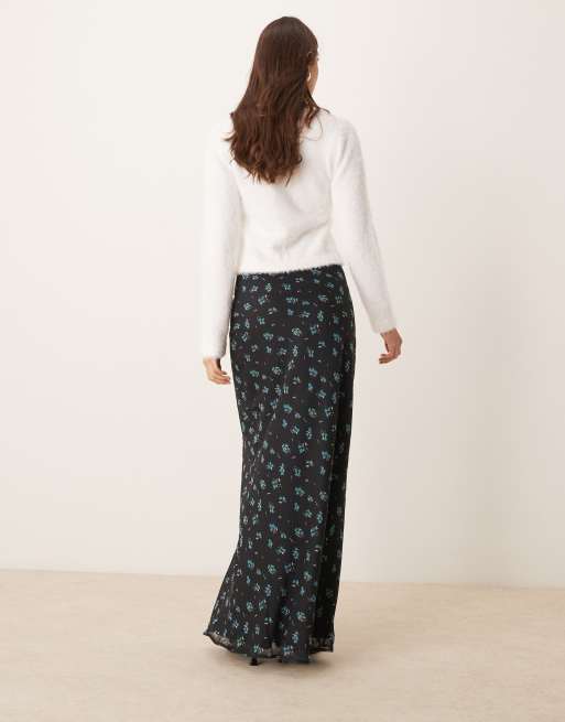 ASOS DESIGN - Gonna lunga in chiffon a fiori con fondo asimmetrico, 5 di 5