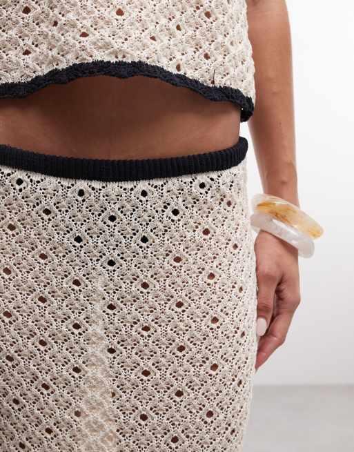 ASOS DESIGN - Gonna lunga in maglia monocromatica a contrasto in coordinato, 5 di 5