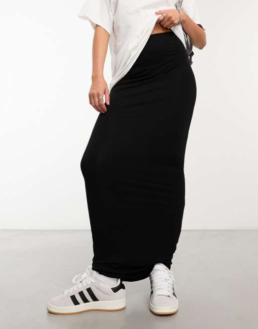 ASOS DESIGN - Gonna lunga nera a colonna, 4 di 4
