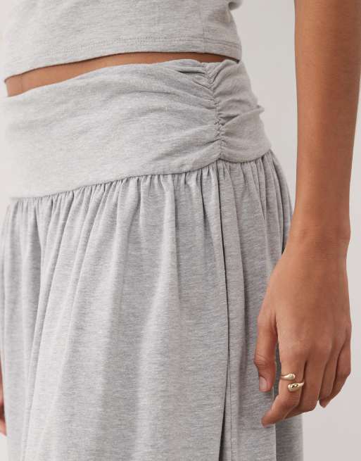 ASOS DESIGN - Gonna lunga raccolta grigia in coordinato, 3 di 5
