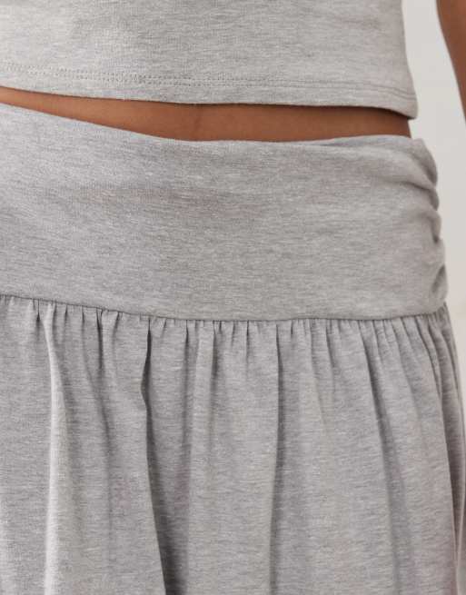 ASOS DESIGN - Gonna lunga raccolta grigia in coordinato, 5 di 5