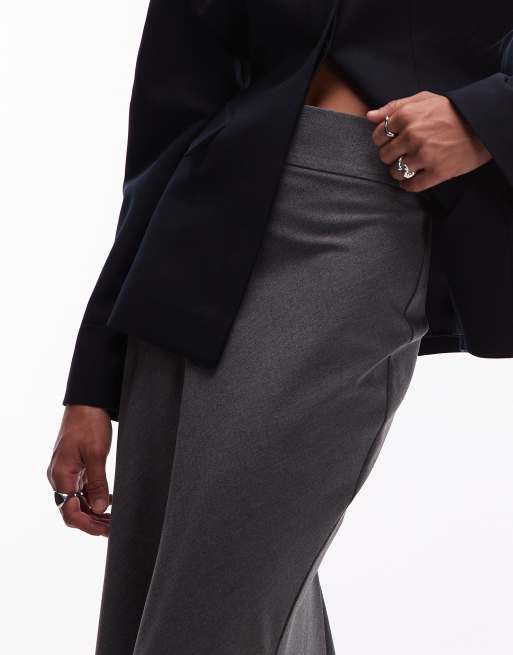 ASOS DESIGN - Gonna lunga stile sirena antracite, 5 di 5
