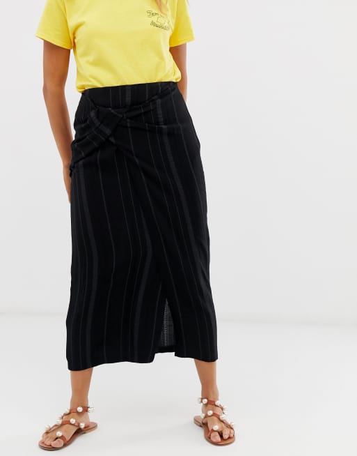 ASOS DESIGN - Gonna lunga testurizzata effetto colonna con nodo, 4 di 4