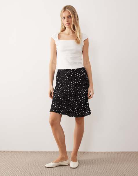 ASOS DESIGN - Gonna lunghezza anni '90 a pois - view 1