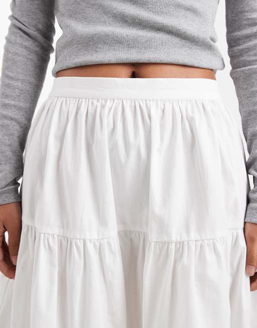 ASOS DESIGN - Gonna midi a balze stile anni '90 color avorio voluminosa, 5 di 5