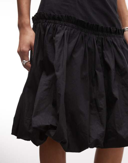 ASOS DESIGN - Gonna midi a palloncino nera con coulisse e vita scesa, 3 di 5