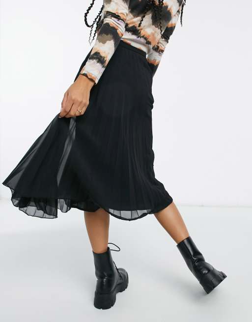 ASOS DESIGN - Gonna midi a pieghe nera, 2 di 4