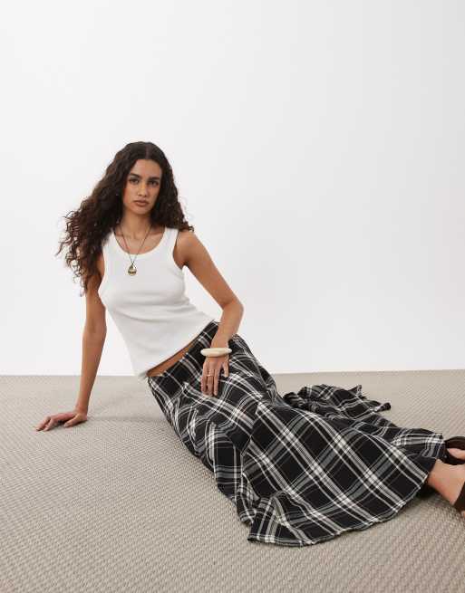 ASOS DESIGN gonna midi a quadri multicolore, 5 di 5