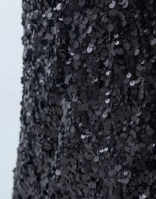 ASOS DESIGN gonna midi con paillettes nera, 5 di 5