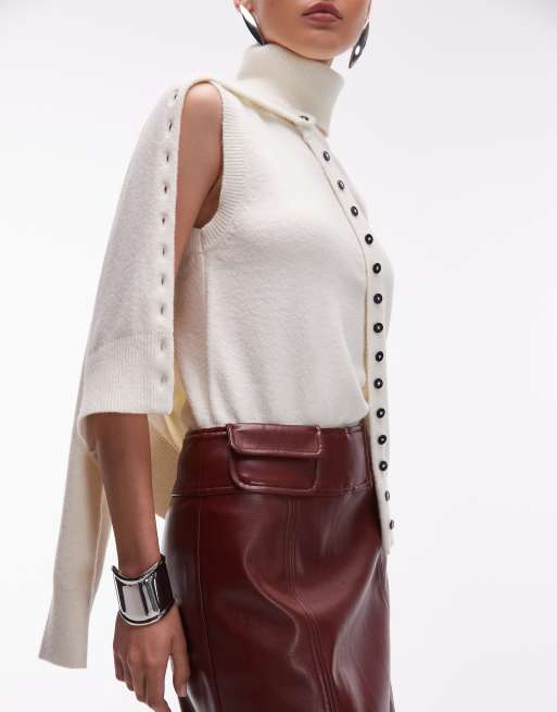 Gonna da donna in finta pelle autunno inverno elegante