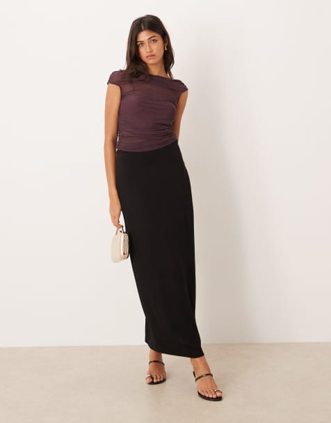 ASOS DESIGN - Gonna midi sartoriale nera a tubino con allacciatura sul retro - view 1