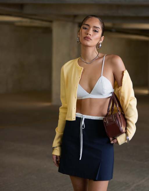 ASOS DESIGN Gonna multicolore con fascia in vita doppia in coordinato