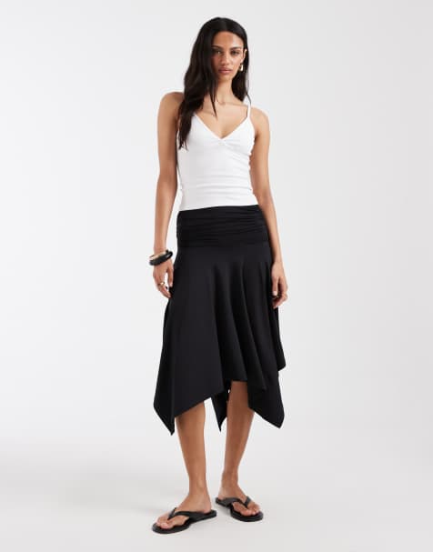ASOS DESIGN - Gonna nera aderente con fondo a fazzoletto - view 1