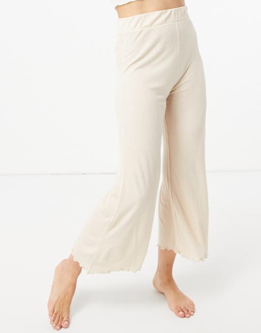 ASOS DESIGN - Gonna pantalone Mix & Match da casa a coste color avena