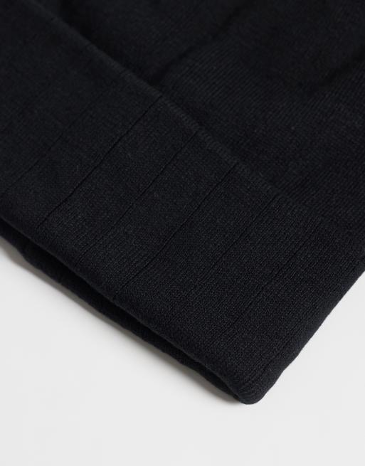 ASOS DESIGN gorro acanalado en negro, 3 de 3