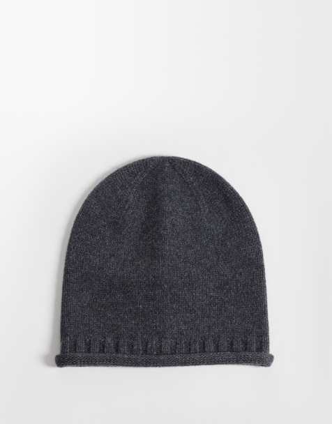 ASOS DESIGN - gorro beanie gris con estampado y bajo enrollado de calaveras - view 1
