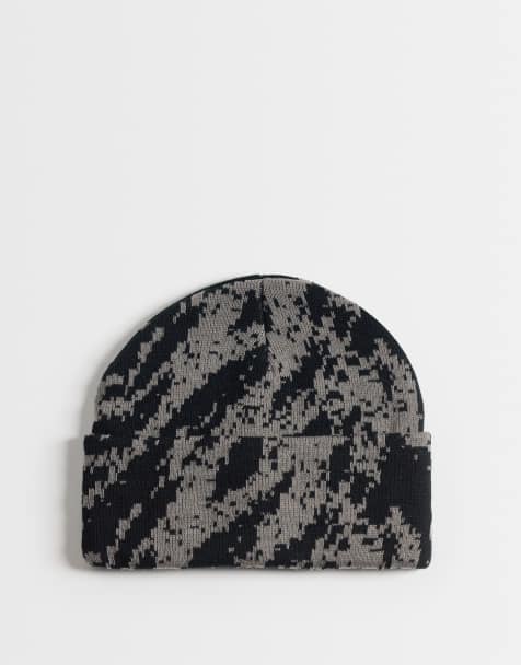 ASOS DESIGN gorro con estampado pixelado en negro - view 1