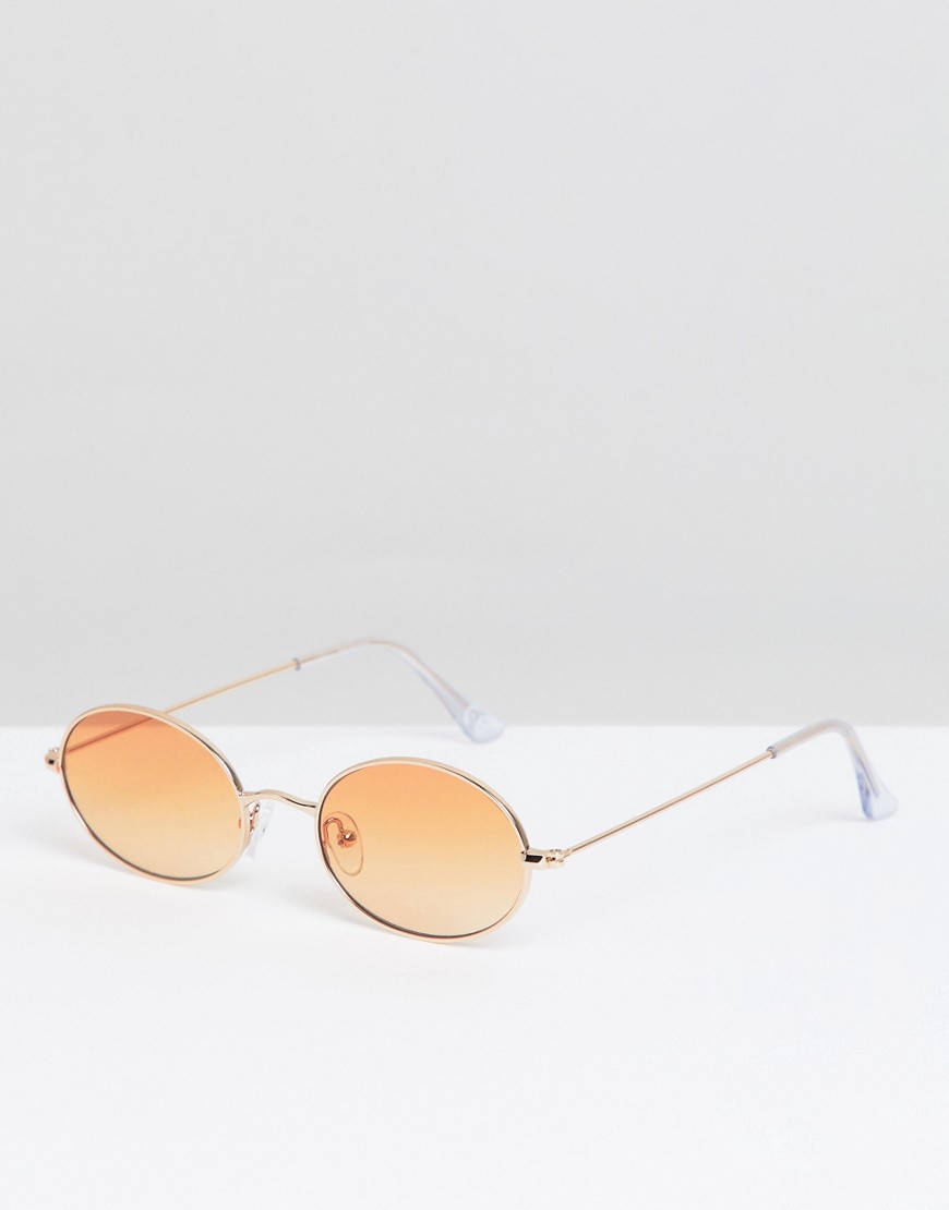 ASOS DESIGN - Gouden bril met ovalen oranje glazen