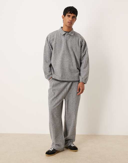 ASOS DESIGN – Grå, avslappnad sweatshirt i yllestil, del av set, 2 av 5