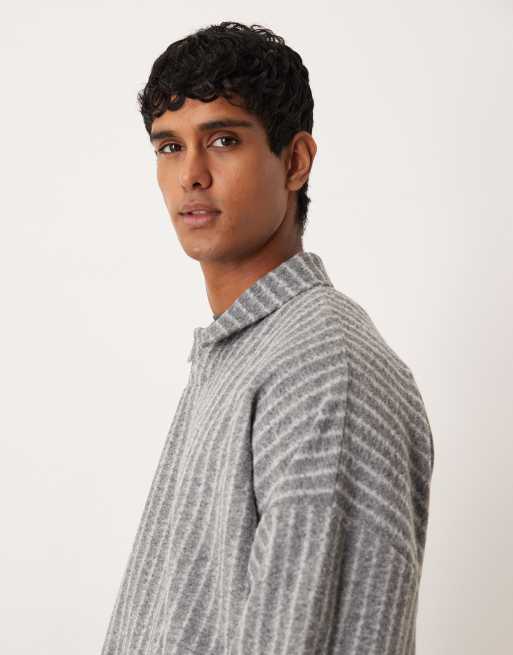 ASOS DESIGN – Grå, avslappnad sweatshirt i yllestil, del av set, 4 av 5