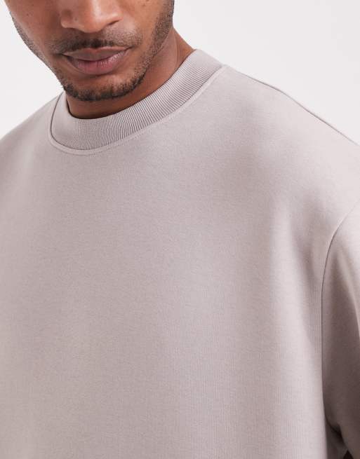 ASOS DESIGN – Grå, avslappnad sweatshirt med korta ärmar, del av set, 3 av 5