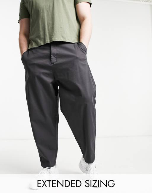 ASOS DESIGN – Grå avsmalnande byxor i oversize-modell