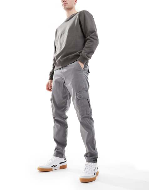 ASOS DESIGN – Grå, avsmalnande cargobyxor - view 1