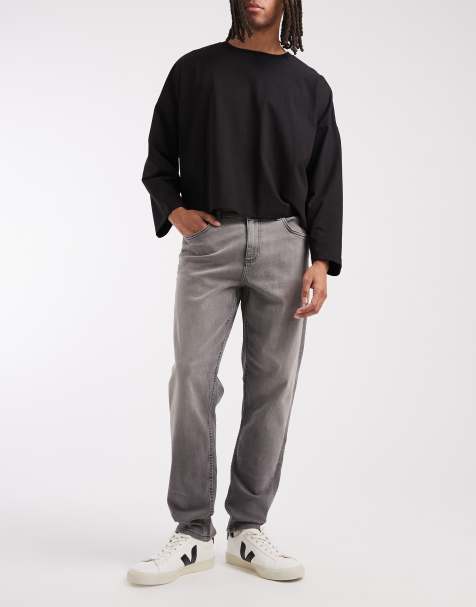 ASOS DESIGN – Grå avsmalnande jeans med stretch - view 1