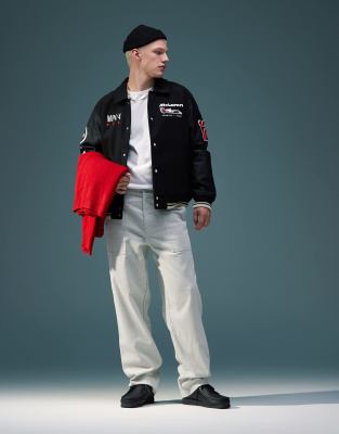 ASOS DESIGN - Grå baggy bukser i jernbanefløjl - view 1