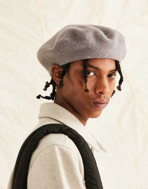 ASOS DESIGN - Grå baret i uld