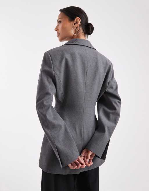 ASOS DESIGN - Grå blazer med cinch, 2 af 4