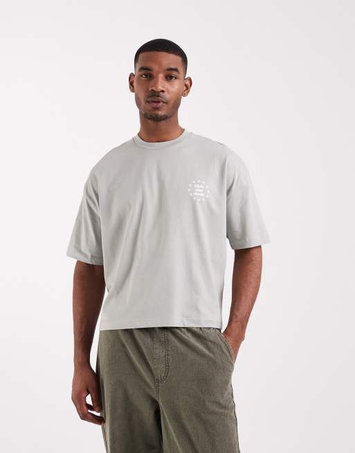 ASOS DESIGN – Grå, boxig t-shirt i oversize med texttryck, 3 av 5