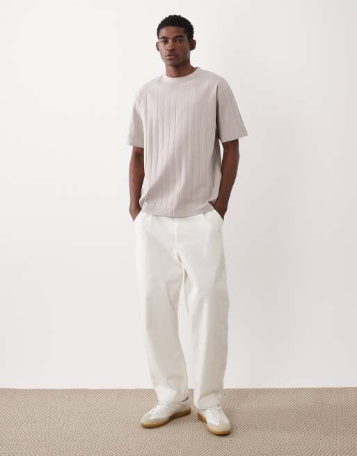 ASOS DESIGN – Grå, bredribbad, avslappnad t-shirt, 2 av 5
