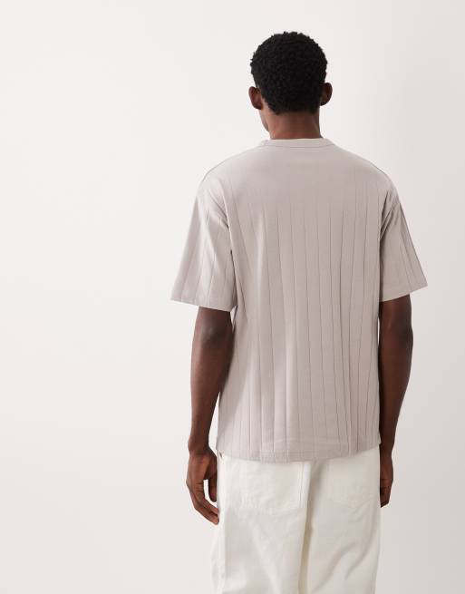 ASOS DESIGN – Grå, bredribbad, avslappnad t-shirt, 5 av 5