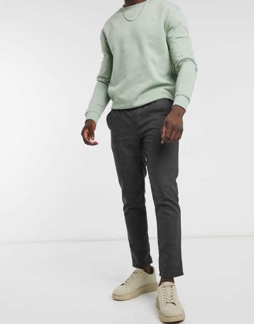 ASOS DESIGN – Grå byxor med smal passform