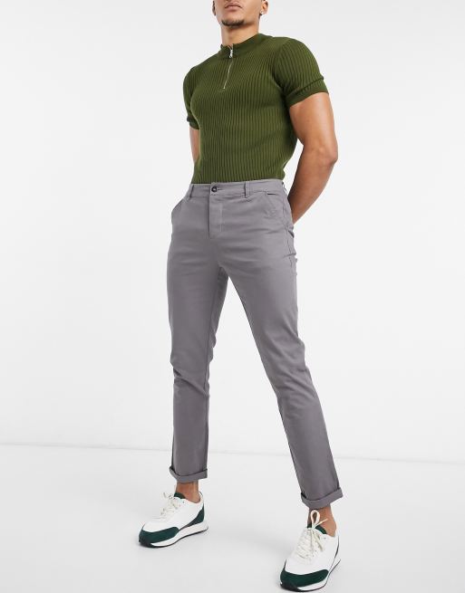 ASOS DESIGN – Grå chinos med extra smal passform