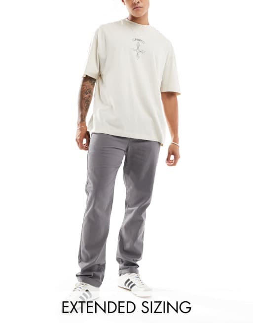 ASOS DESIGN - Grå chinos med lige ben