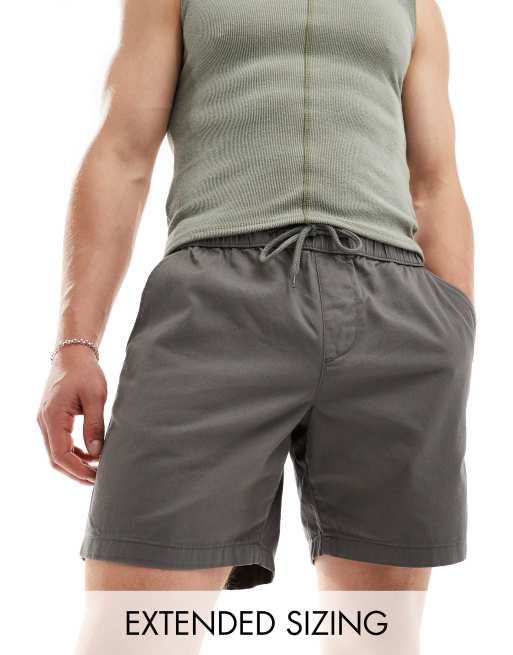 ASOS DESIGN – Grå chinosshorts med smal passform