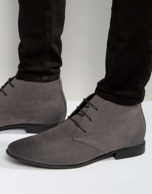 ASOS DESIGN – Grå chukkaboots i mockaimitation