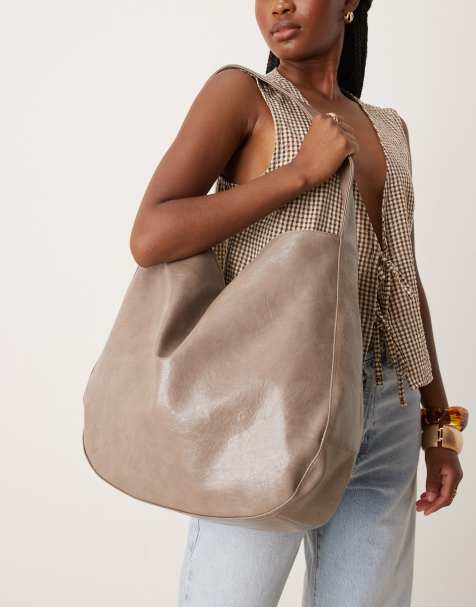ASOS DESIGN – Grå, djup toteväska - view 1