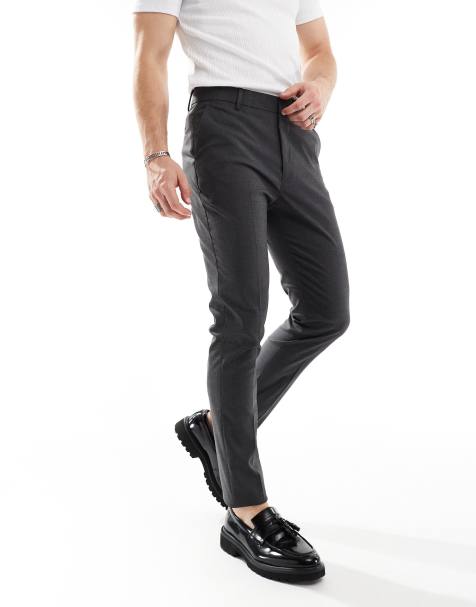 ASOS DESIGN – Grå eleganta kostymbyxor med extra smal passform - view 1