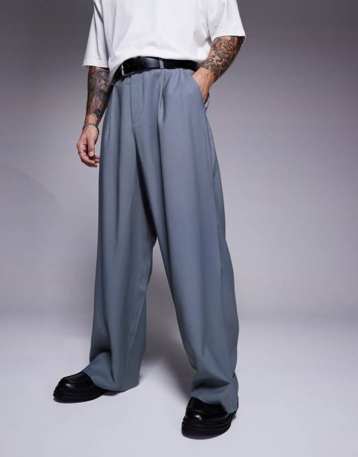 ASOS DESIGN horseshoe fit dress pants in gray
