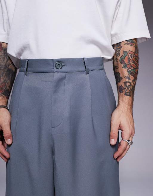 ASOS DESIGN horseshoe fit dress pants in gray