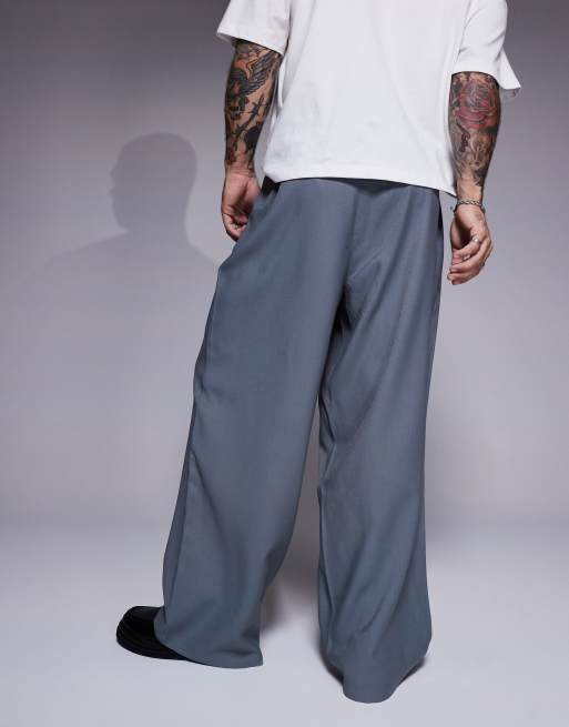 ASOS DESIGN horseshoe fit dress pants in gray